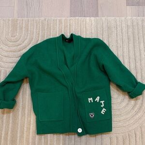 Maje Emerald Green Knit Cardigan